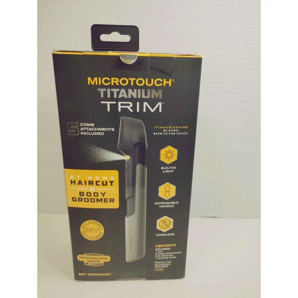 MicroTouch Titanium Trim Cordless Trimmer Hair & Body Built-In Light Men
